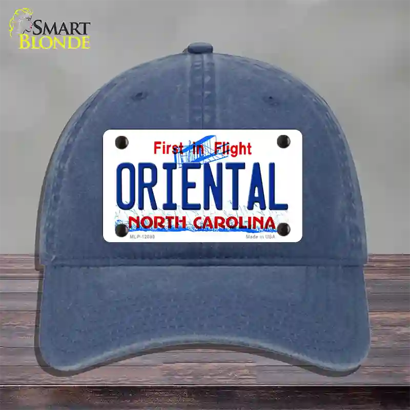 Oriental North Carolina State Novelty License Plate Hat Unconstructed Cotton / Navy