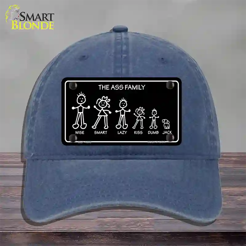 The Ass Family Novelty License Plate Hat Unconstructed Cotton / Navy