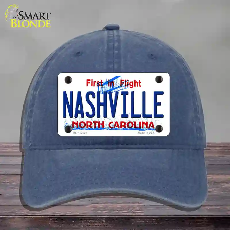 Nashville North Carolina State Novelty License Plate Hat Unconstructed Cotton / Navy