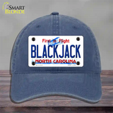 Blackjack North Carolina State Novelty License Plate Hat Unconstructed Cotton / Navy