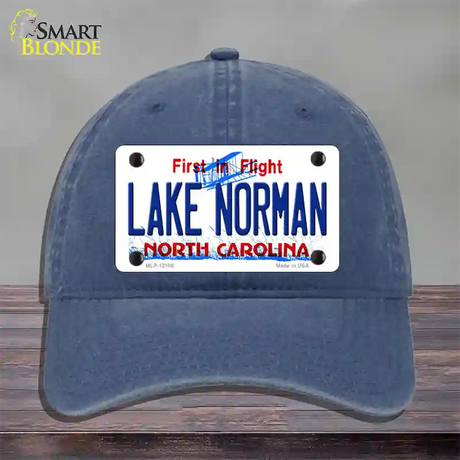 Lake Norman North Carolina State Novelty License Plate Hat Unconstructed Cotton / Navy