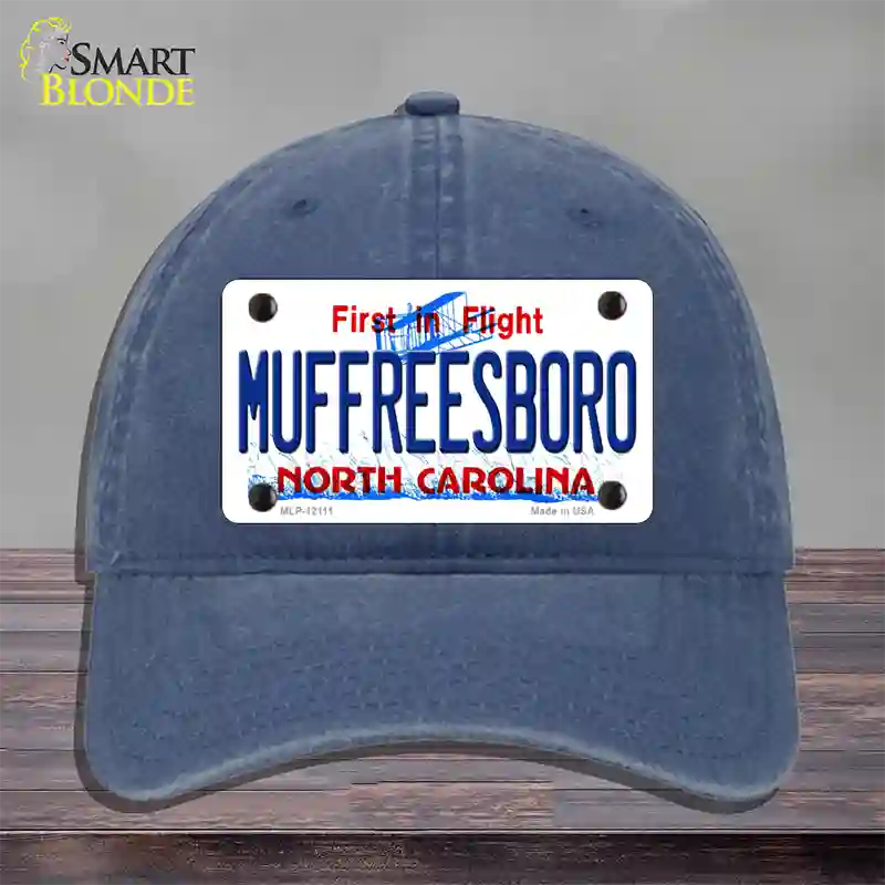 Muffreesboro North Carolina State Novelty License Plate Hat Unconstructed Cotton / Navy