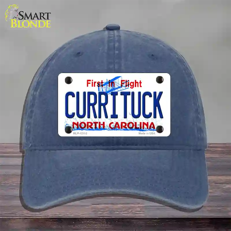 Currituck North Carolina State Novelty License Plate Hat Unconstructed Cotton / Navy