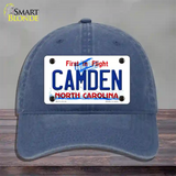 Camden North Carolina State Novelty License Plate Hat Unconstructed Cotton / Navy