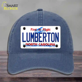 Lumberton North Carolina State Novelty License Plate Hat Unconstructed Cotton / Navy