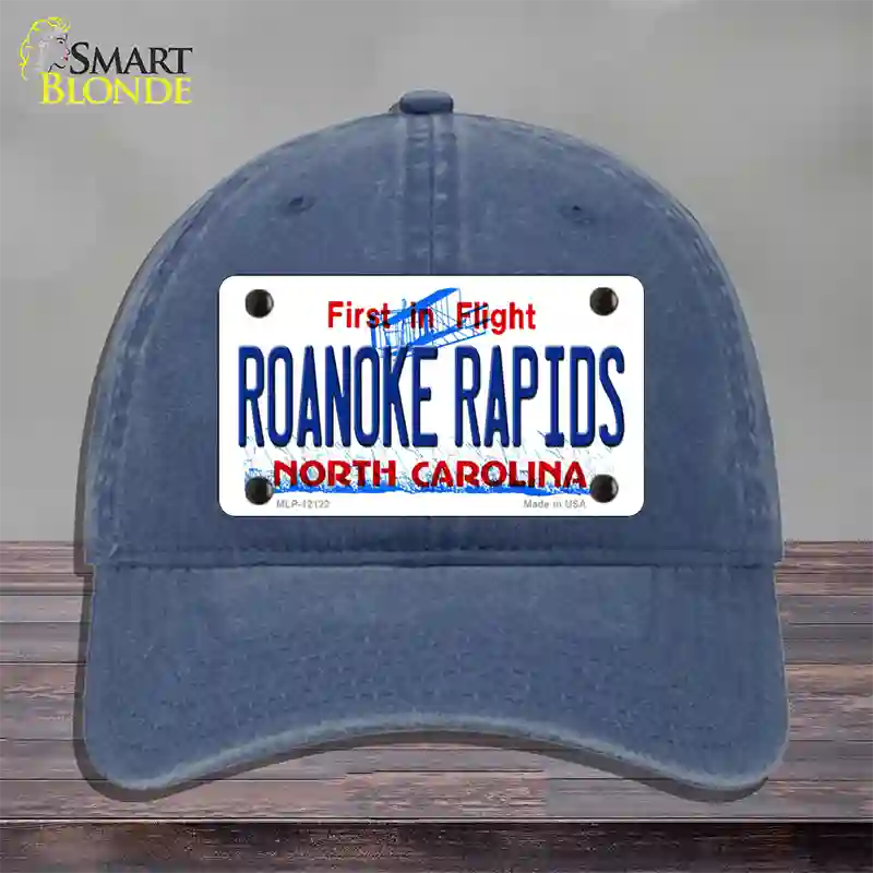 Roanoke Rapids North Carolina State Novelty License Plate Hat Unconstructed Cotton / Navy