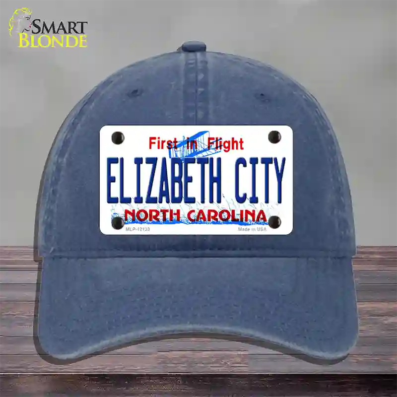 Elizabeth City North Carolina State Novelty License Plate Hat Unconstructed Cotton / Navy