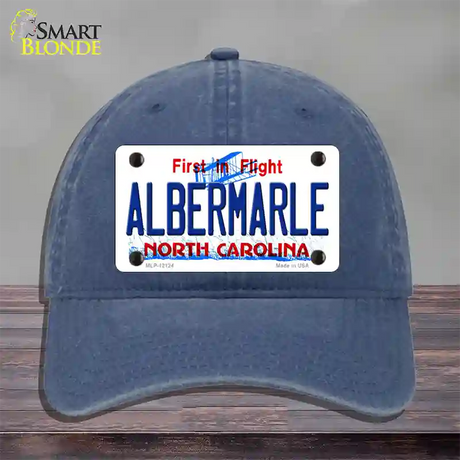 Albermarle North Carolina State Novelty License Plate Hat Unconstructed Cotton / Navy