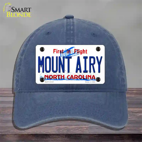 Mount Airy North Carolina State Novelty License Plate Hat Unconstructed Cotton / Navy