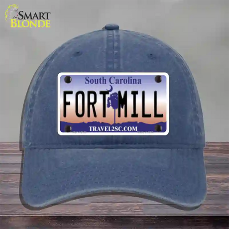 Fort Mill South Carolina Novelty License Plate Hat Unconstructed Cotton / Navy