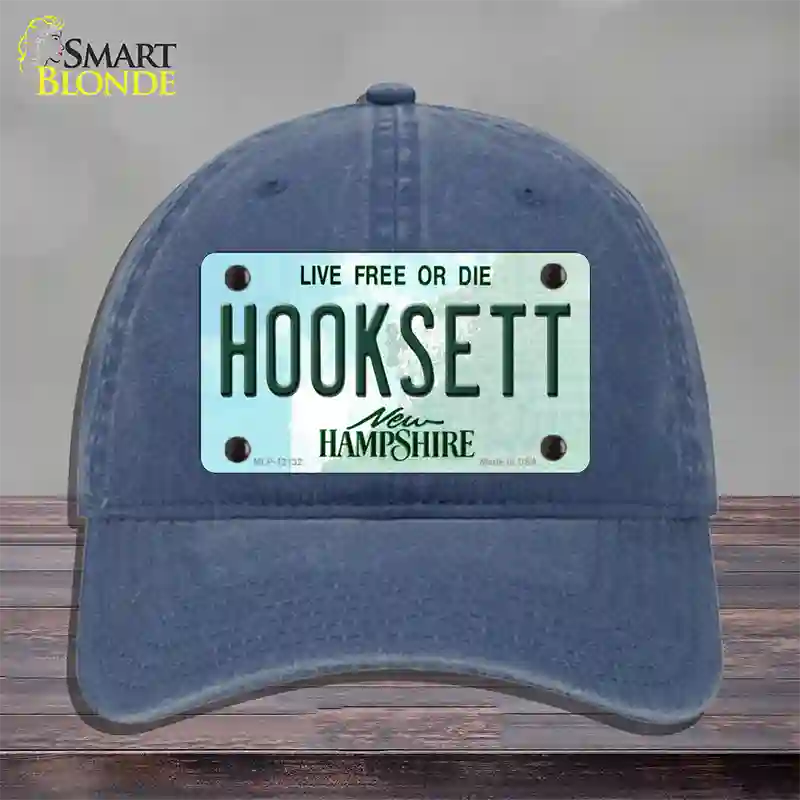 Hooksett New Hampshire Novelty License Plate Hat Unconstructed Cotton / Navy