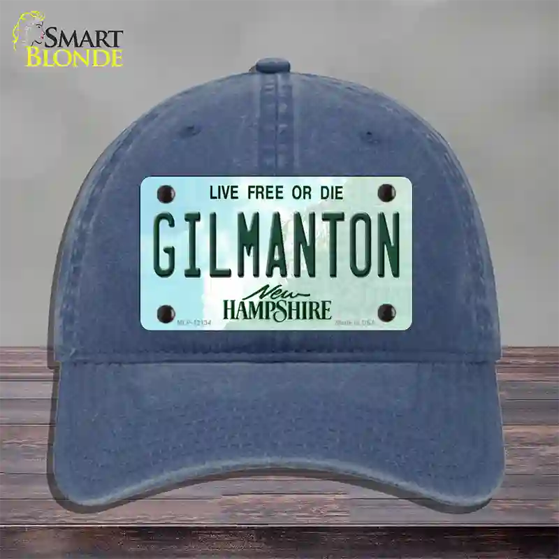 Gilmanton New Hampshire Novelty License Plate Hat Unconstructed Cotton / Navy