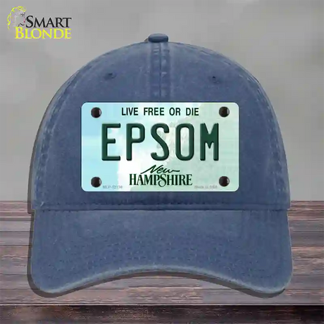 Epsom New Hampshire Novelty License Plate Hat Unconstructed Cotton / Navy