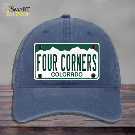 Four Corners Colorado Novelty License Plate Hat Unconstructed Cotton / Navy