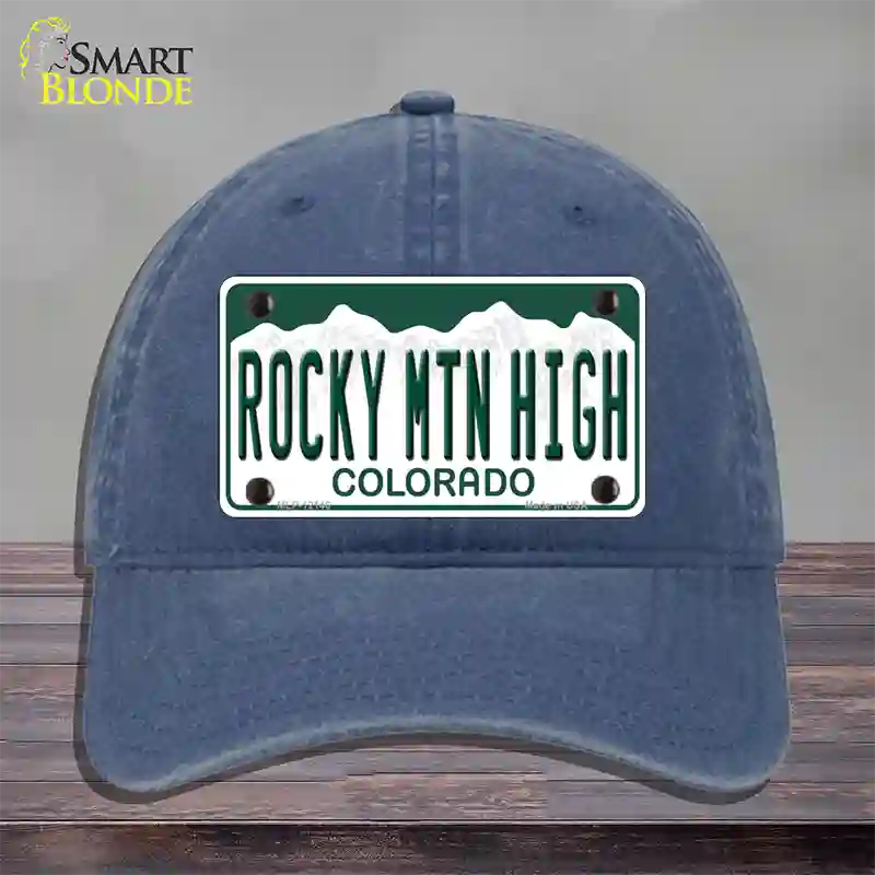 Rocky Mountain High Colorado Novelty License Plate Hat Unconstructed Cotton / Navy