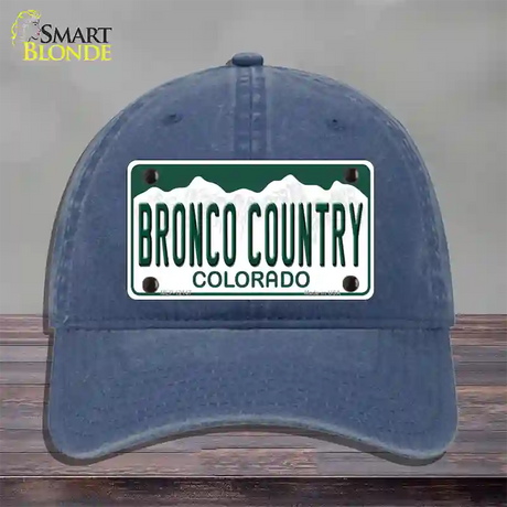 Bronco Country Colorado Novelty License Plate Hat Unconstructed Cotton / Navy