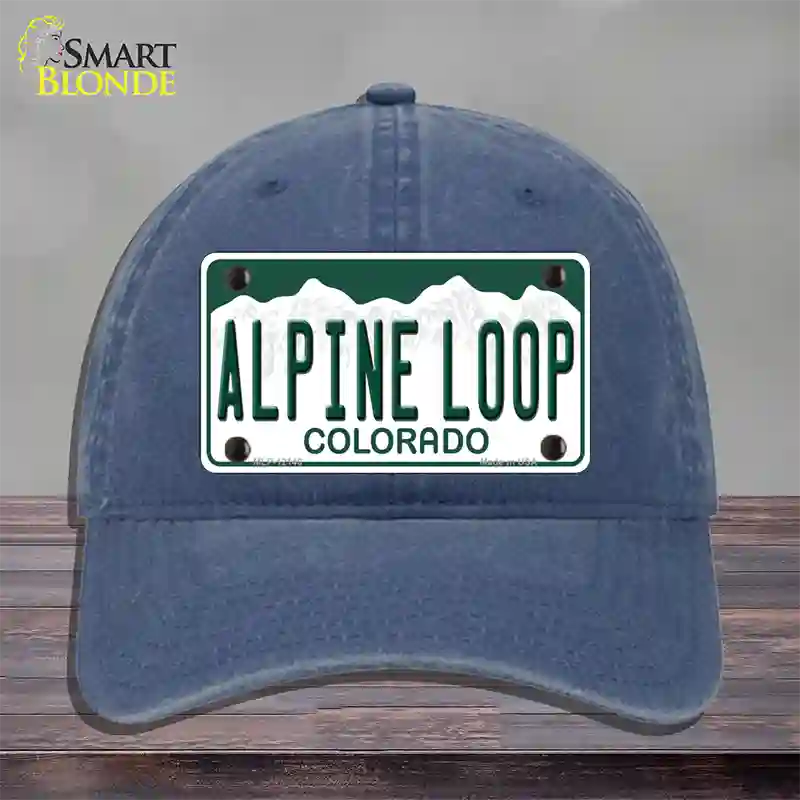 Alpine Loop Colorado Novelty License Plate Hat Unconstructed Cotton / Navy