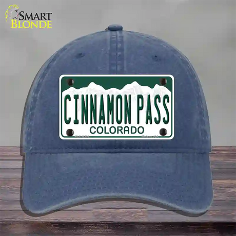 Cinnamon Pass Colorado Novelty License Plate Hat Unconstructed Cotton / Navy