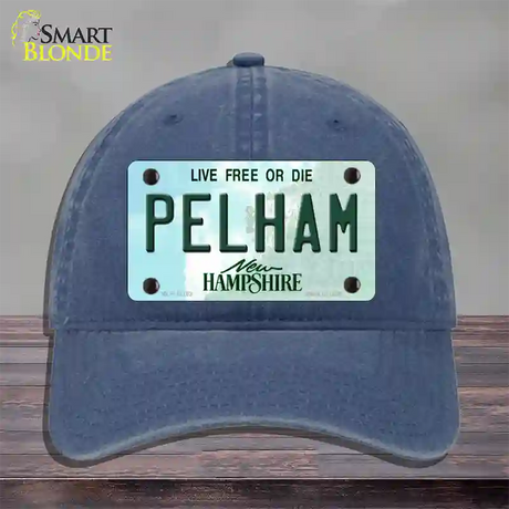 Pelham New Hampshire Novelty License Plate Hat Unconstructed Cotton / Navy