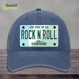 Rock N Roll New Hampshire Novelty License Plate Hat Unconstructed Cotton / Navy