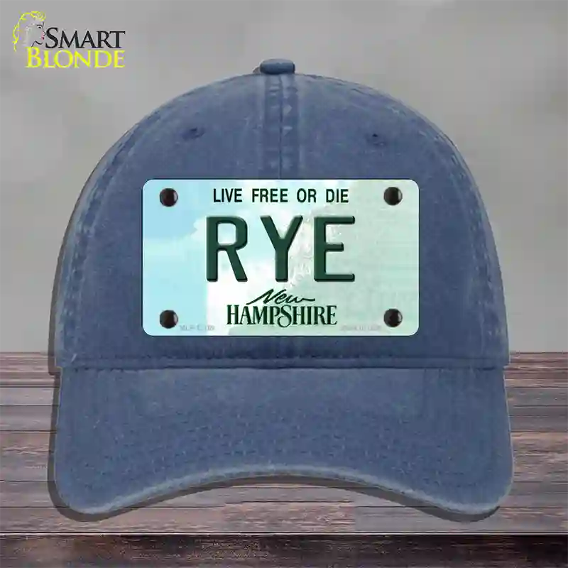 Rye New Hampshire Novelty License Plate Hat Unconstructed Cotton / Navy