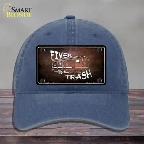 Fiver Trash Novelty License Plate Hat Unconstructed Cotton / Navy