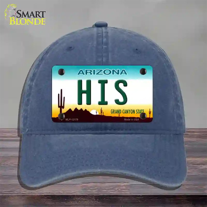 His Arizona Novelty License Plate Hat Unconstructed Cotton / Navy