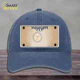 Mississippi Great Seal Blank Novelty License Plate Hat Unconstructed Cotton / Navy