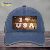 I Love USA Novelty License Plate Hat Unconstructed Cotton / Navy