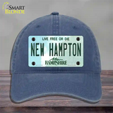 New Hampton New Hampshire Novelty License Plate Hat Unconstructed Cotton / Navy