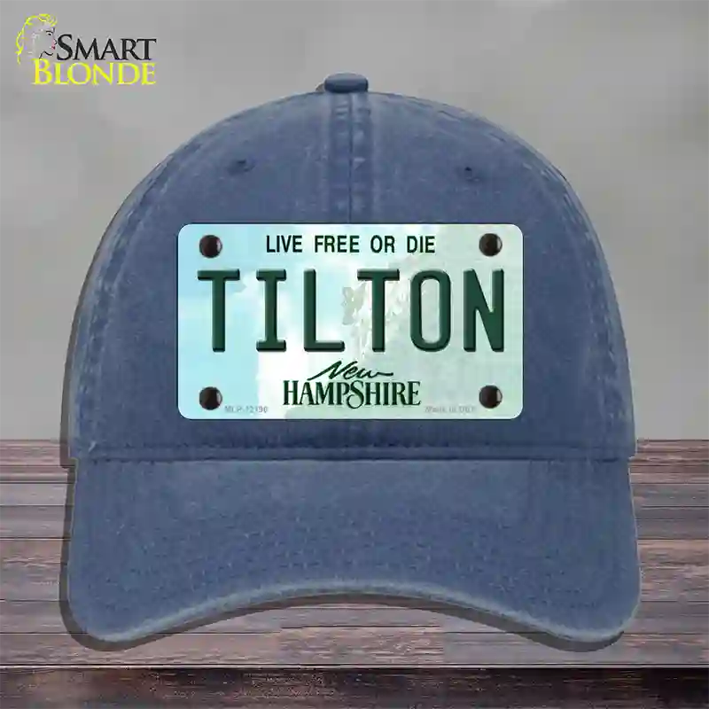 Tilton New Hampshire Novelty License Plate Hat Unconstructed Cotton / Navy