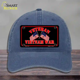 Vietnam War Veteran Novelty License Plate Hat Unconstructed Cotton / Navy