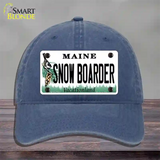 Snow Boarder Maine Novelty License Plate Hat Unconstructed Cotton / Navy