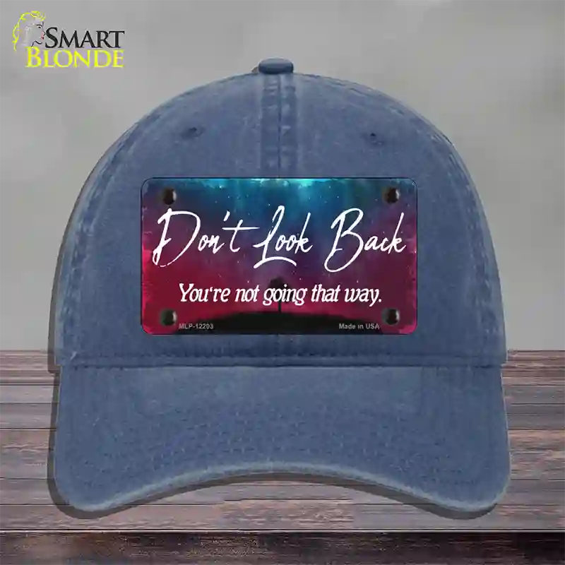 Dont Look Back Novelty License Plate Hat Unconstructed Cotton / Navy