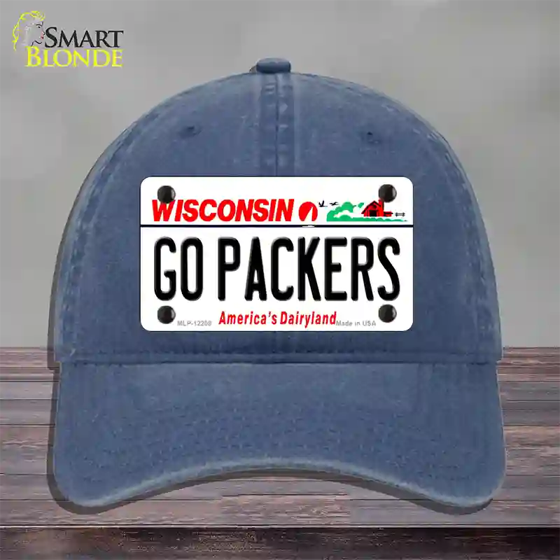 Go Packers Wisconsin Novelty License Plate Hat Unconstructed Cotton / Navy