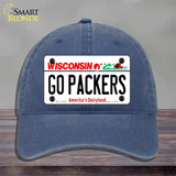 Go Packers Wisconsin Novelty License Plate Hat Unconstructed Cotton / Navy