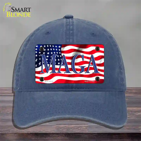 MAGA Flag Novelty License Plate Hat Unconstructed Cotton / Navy