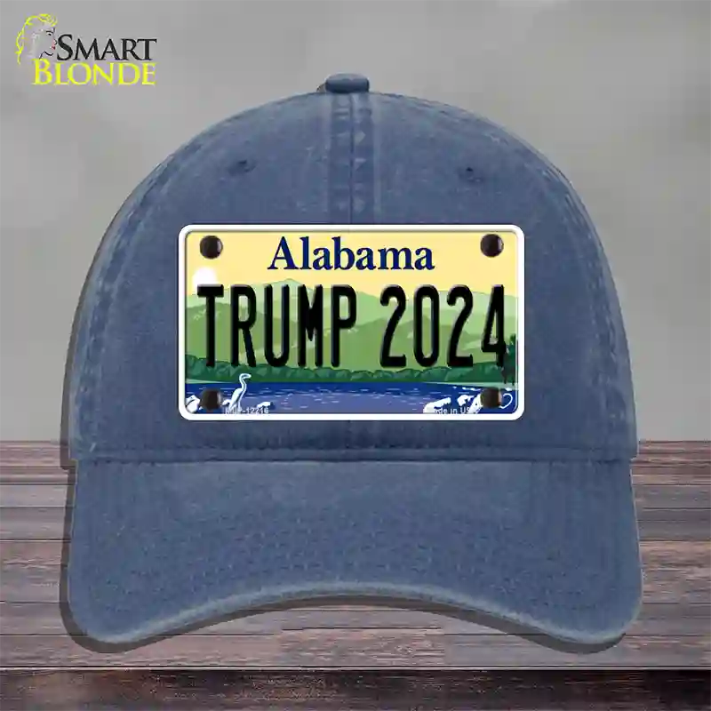 Trump 2024 Alabama Novelty License Plate Hat Unconstructed Cotton / Navy