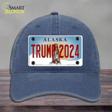 Trump 2024 Alaska Novelty License Plate Hat Unconstructed Cotton / Navy