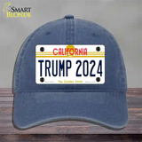 Trump 2024 California Novelty License Plate Hat Unconstructed Cotton / Navy