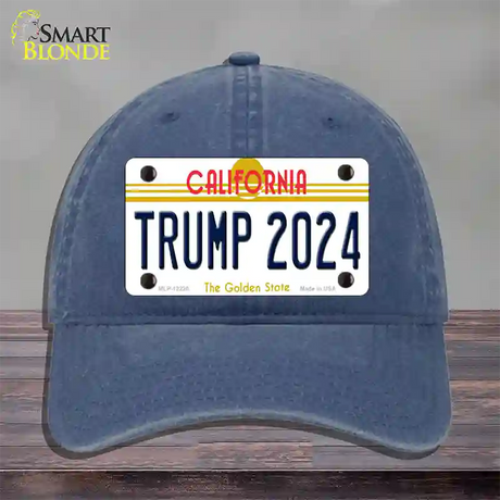 Trump 2024 California Novelty License Plate Hat Unconstructed Cotton / Navy