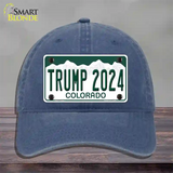 Trump 2024 Colorado Novelty License Plate Hat Unconstructed Cotton / Navy