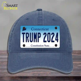 Trump 2024 Connecticut Novelty License Plate Hat Unconstructed Cotton / Navy