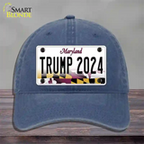 Trump 2024 Maryland Novelty License Plate Hat Unconstructed Cotton / Navy