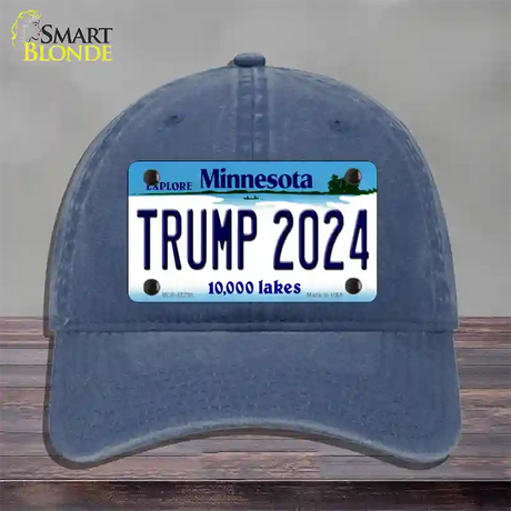 Trump 2024 Minnesota Novelty License Plate Hat Unconstructed Cotton / Navy