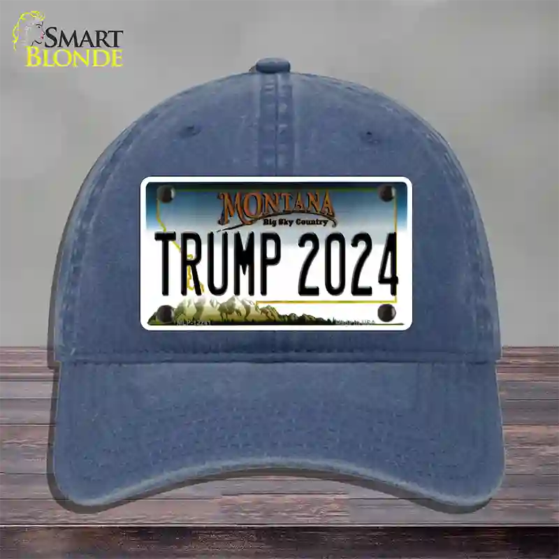 Trump 2024 Montana Novelty License Plate Hat Unconstructed Cotton / Navy