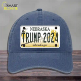 Trump 2024 Nebraska Novelty License Plate Hat Unconstructed Cotton / Navy