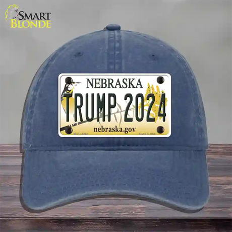 Trump 2024 Nebraska Novelty License Plate Hat Unconstructed Cotton / Navy