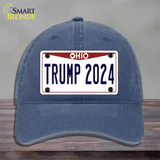 Trump 2024 Ohio Novelty License Plate Hat Unconstructed Cotton / Navy