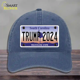 Trump 2024 South Carolina Novelty License Plate Hat Unconstructed Cotton / Navy